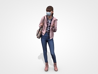 Women Wearing Masks Women European 3d model