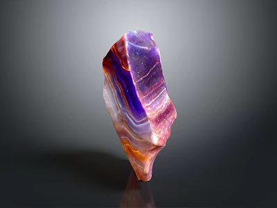 Colorful Agate Pattern Single Chair Featuring Vibrant Purple Orange And White Tones 3d model