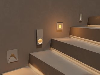 Floor lamp induction lamp stair lamp step wall lamp 3d model