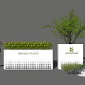 Wanda Plaza Flower Pots Display Yellow Flowers And Tree For Outdoor Decoration