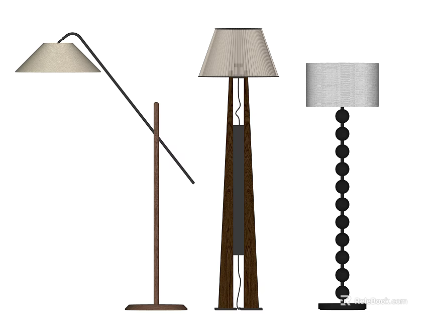 Modern Floor Lamps With Stylish Designs And Elegant Shades For Home Interior 3d model 
