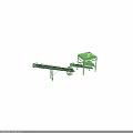 Green Industrial Conveyor Belt System With Hopper Feeder And Mechanical Parts