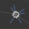Space Station Satellite With Solar Panels And Orbital Module For Cosmic Exploration