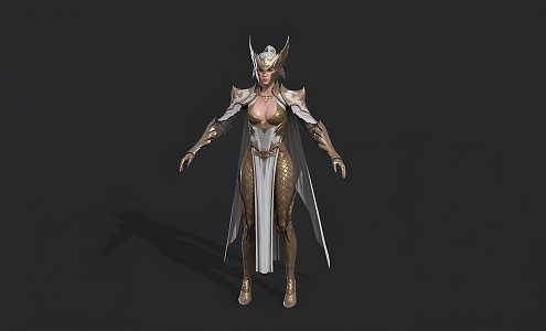 Gold Warrior Woman 3d model