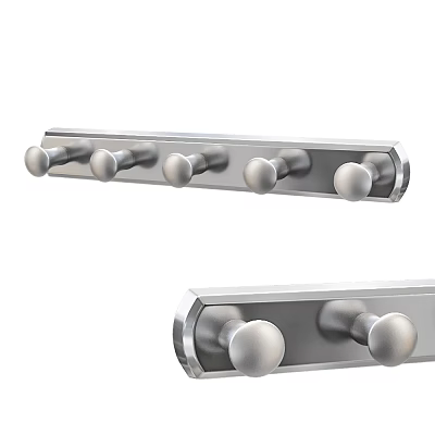 Shower Sauna Stainless Steel Hook Rack With Multiple Hooks For Towels And Clothes 3d model