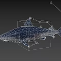 Realistic 3D Shark Model with Blue Gray Color and Dorsal Fin