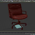 Modern Black Leather Single Chair With Armrests And Wheeled Base Design