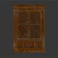 Traditional Wooden Entryway Cabinet Sideboard With Lattice Doors And Storage Drawers