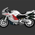 Sleek Modern Sport Motorcycle With Silver Red White Bodywork And Exhaust Pipes