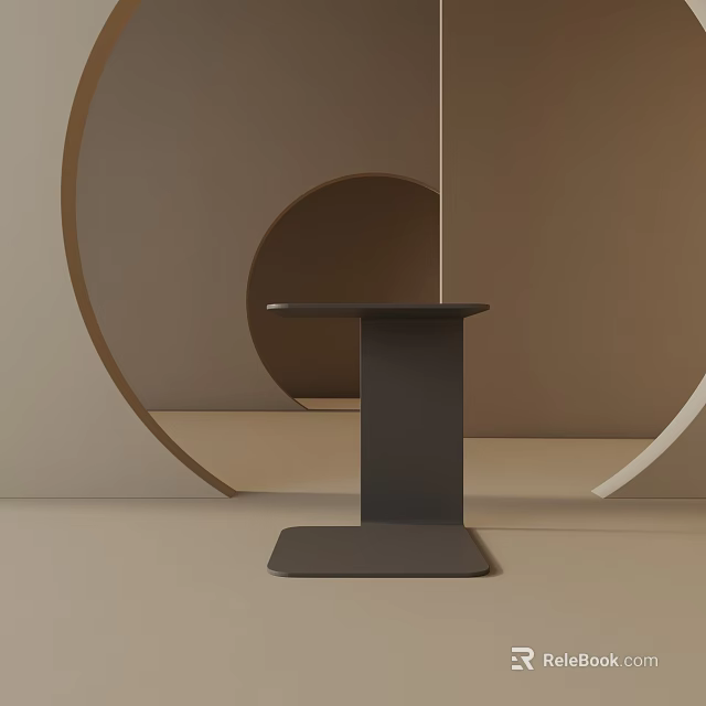 Modern Stylish Side Table With Sleek Metal Frame And Sturdy Base For Living Room Decor 3d model 
