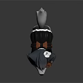 Cute Cartoon Wolf Character With Rose On Head Dressed In Black Outfit