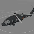 Gray Helicopter With Main Rotor Tail Rotor And Marked Fuselage On Circular Ground Surface 3d model