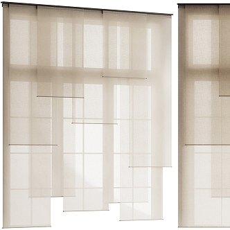 Curtain rolling shutter sunshade curtain gauze curtain dream curtain 3d model