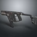 Modern Black Tactical Military Weapon with Rail System Ergonomic Grip and Accessories