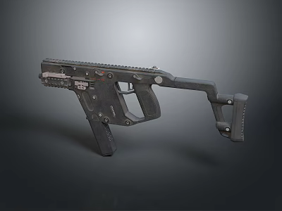 Modern Black Tactical Military Weapon with Rail System Ergonomic Grip and Accessories 3d model