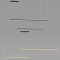 Modern Long Linear Pendant Chandeliers In Silver Black And Gold Hanging Design