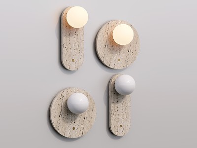 Wall lamp cave stone wall lamp spherical wall lamp 3d model