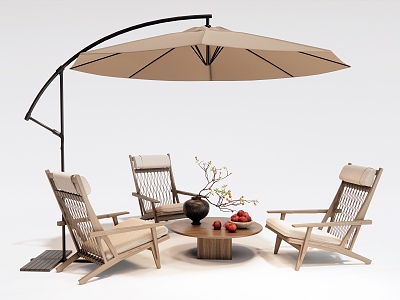 Modern Outdoor Leisure Table and Chair Recliner Outdoor Chair Vase Ornaments model