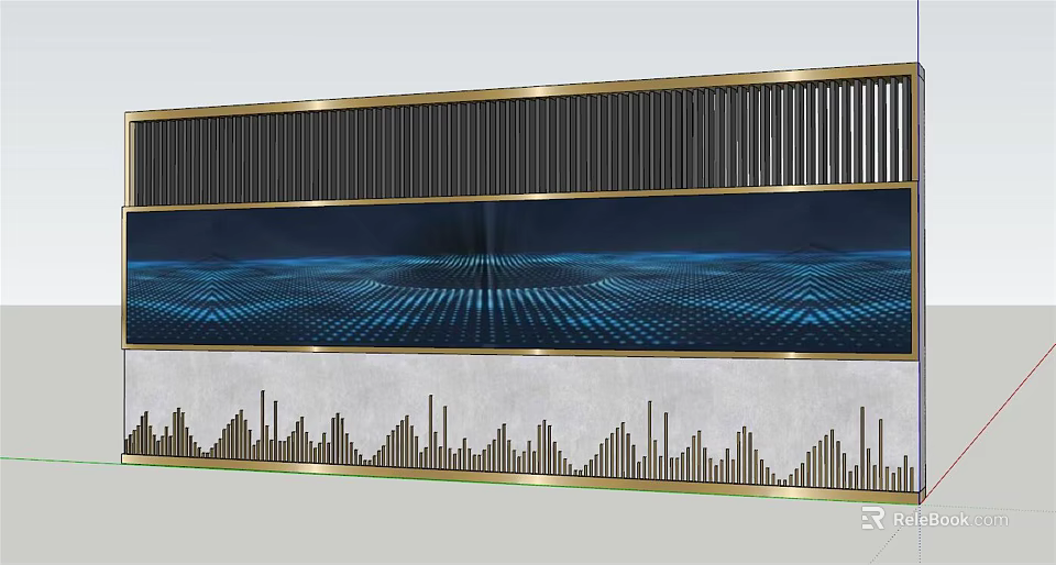 Modern Computer Tech Display With Illuminated Circuit Board Pattern And Sleek Grille Design 3d model