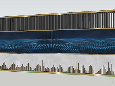 Modern Computer Tech Display With Illuminated Circuit Board Pattern And Sleek Grille Design 3d model
