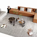 Modern sofa coffee table combination 3d model