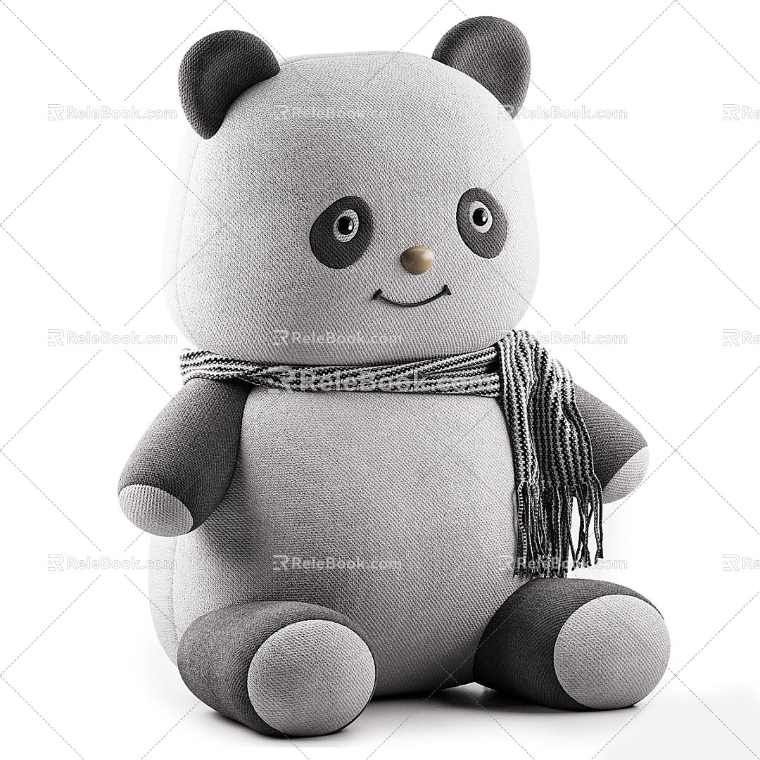 Modern Toy Little Panda Doll Ornaments Plush Toy Children's Toy Ornaments 3d model