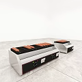 Modern Kitchen Cooktops With Black And White Design Orange Heating Elements And Knob Controls