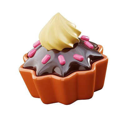 Modern Dessert Egg Tart Chocolate Cream Egg Tart Cartoon Dessert Cartoon Egg Tart 3d model