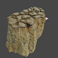 Natural Rock Specimen With Rough Surface And Measuring Scale 3d model