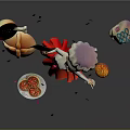 Game Movie Character Chef With Mexican Flag Skeleton Decoration Pizza Chili Pepper And Confetti