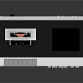 Retro Audio System With Wooden Enclosure Cassette Player And Control Panel Knobs