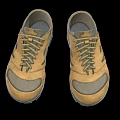 Brown Casual Sneakers With Mesh Panels And Lace Up Design Durable Sole