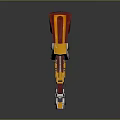 Red And Yellow Mechanical Arm With Metal Structure For Industrial Use