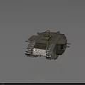Armored Military Vehicle With Heavy Duty Tracks And Reinforced Steel Body Structure