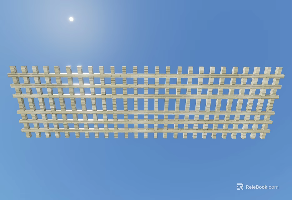 White Lattice Structure Outdoor Against Clear Blue Sky With Shining Sun 3d model 