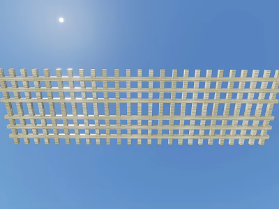 White Lattice Structure Outdoor Against Clear Blue Sky With Shining Sun 3d model