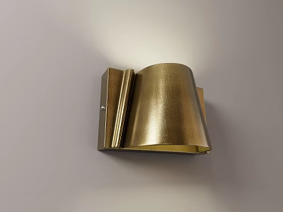 Gold Metallic Modern Wall Sconce With Curved Design For Interior Lighting 3d model