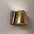 Gold Metallic Modern Wall Sconce With Curved Design For Interior Lighting 3d model
