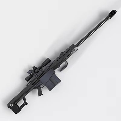Modern Black Tactical Rifle With Scope Long Barrel Ergonomic Grip And Magazine 3d model Modern Black Tactical Rifle With Scope Long Barrel Ergonomic Grip And Magazine 3d model