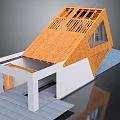 Modern Container Building Design With Wooden Roof Large Windows And White Base