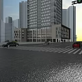 Tall Modern Residential Building With Glass Curtain Wall And Urban Architectural Design