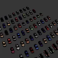 Colorful Mini Toy Cars In Various Colors Arranged Neatly On White Surface