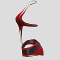 Stylish Red Halter Dress With Front Zipper And Black Belt Design