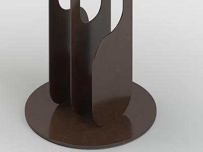Stylish Modern Brown Metal Structure With Curved Design And Circular Base 3d model
