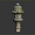 Traditional Carved Stone Lantern With Tiered Structure And Ornate Details