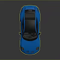 Blue Sports Car With Sleek Design Black Roof And Rear Spoiler