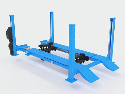 Industrial Blue Metal Car Lift Structure For Heavy Duty Vehicle Maintenance 3d model