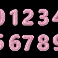 Pink 3D Number Balloons Set With 0 to 9 Digit Design For Decorations