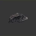 Natural Dark Stone and Wood Decorative Piece with Holes and Textured Surface