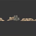 Natural Stone Landscape Features Stacked Rocks And Cylindrical Structures 3d model